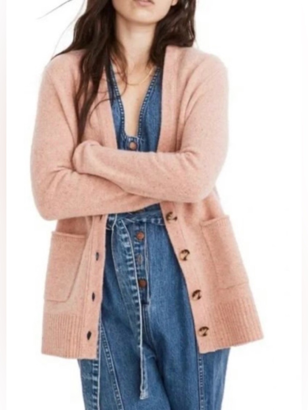 Madewell Donegal peach Maysfield Cardigan Sweater